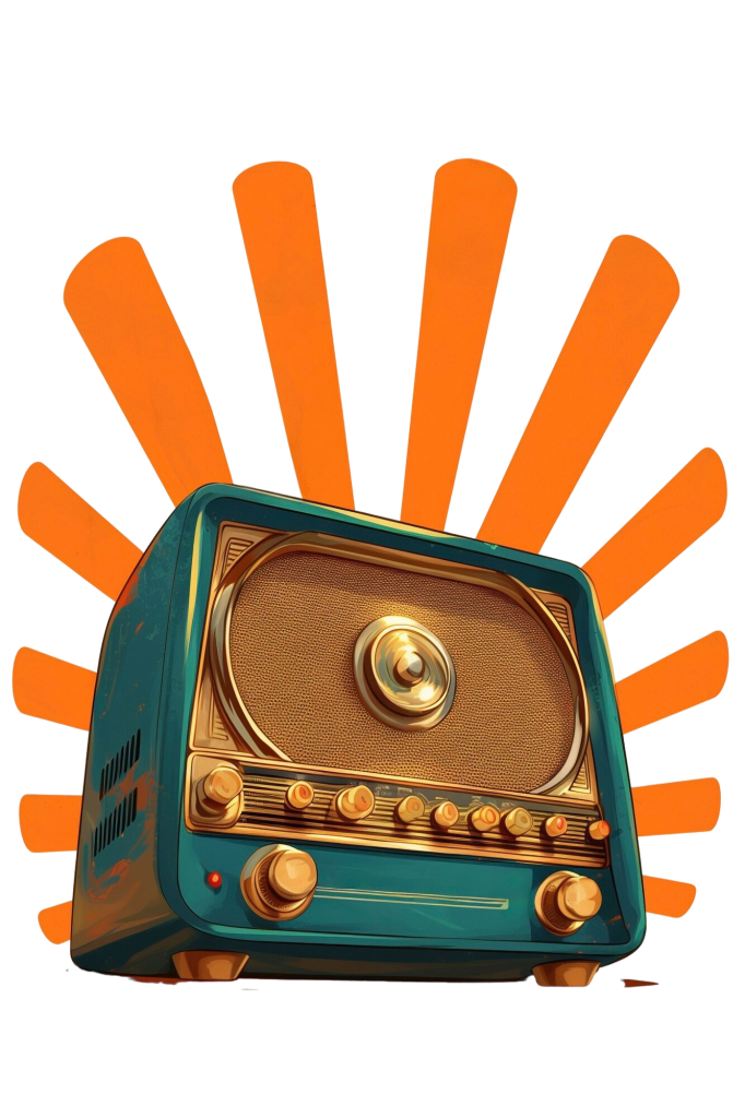 ilustracion artistica digital dispositivo radio antiguo